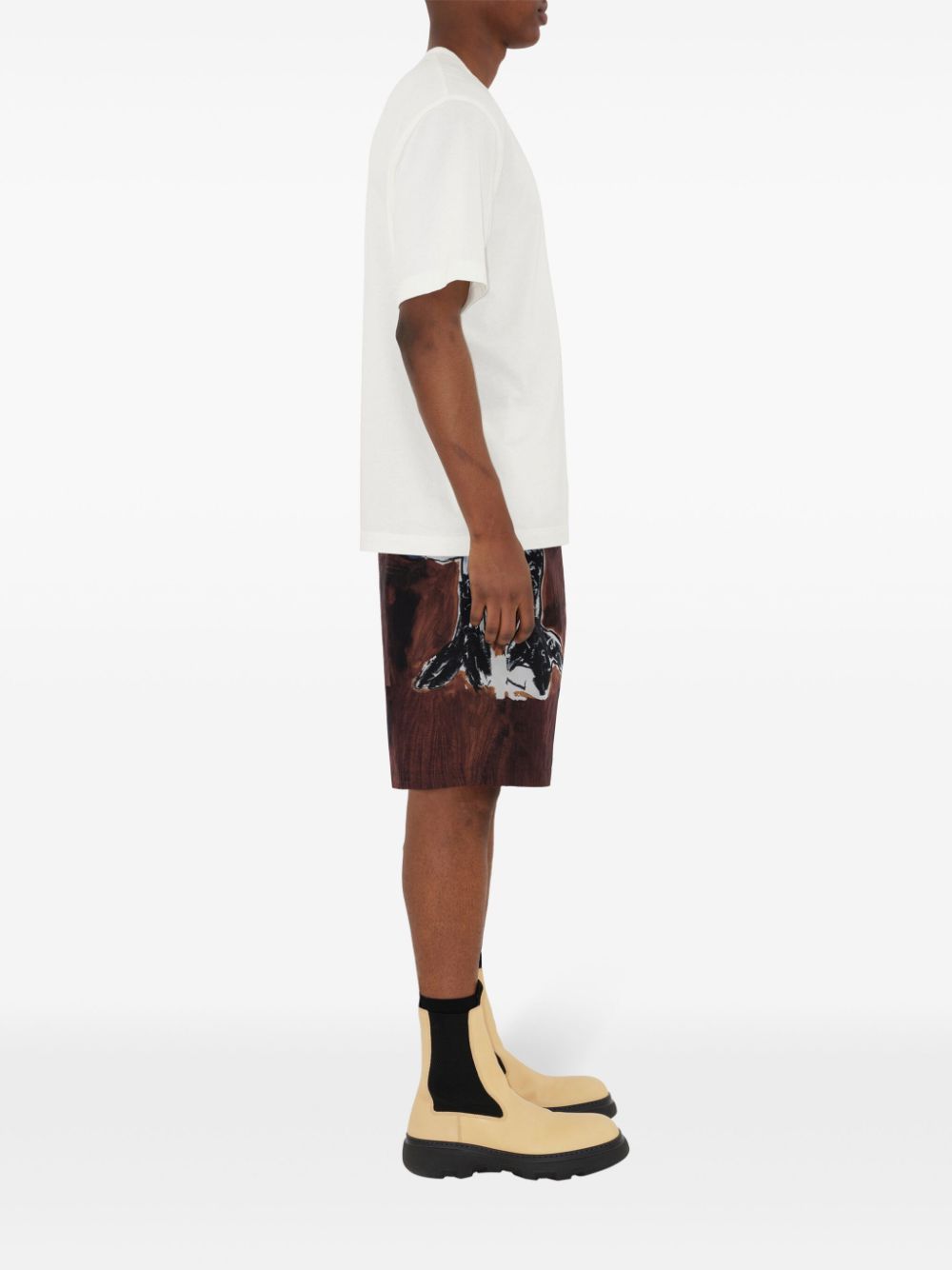 Shop Burberry Swan Deck Shorts In Brown