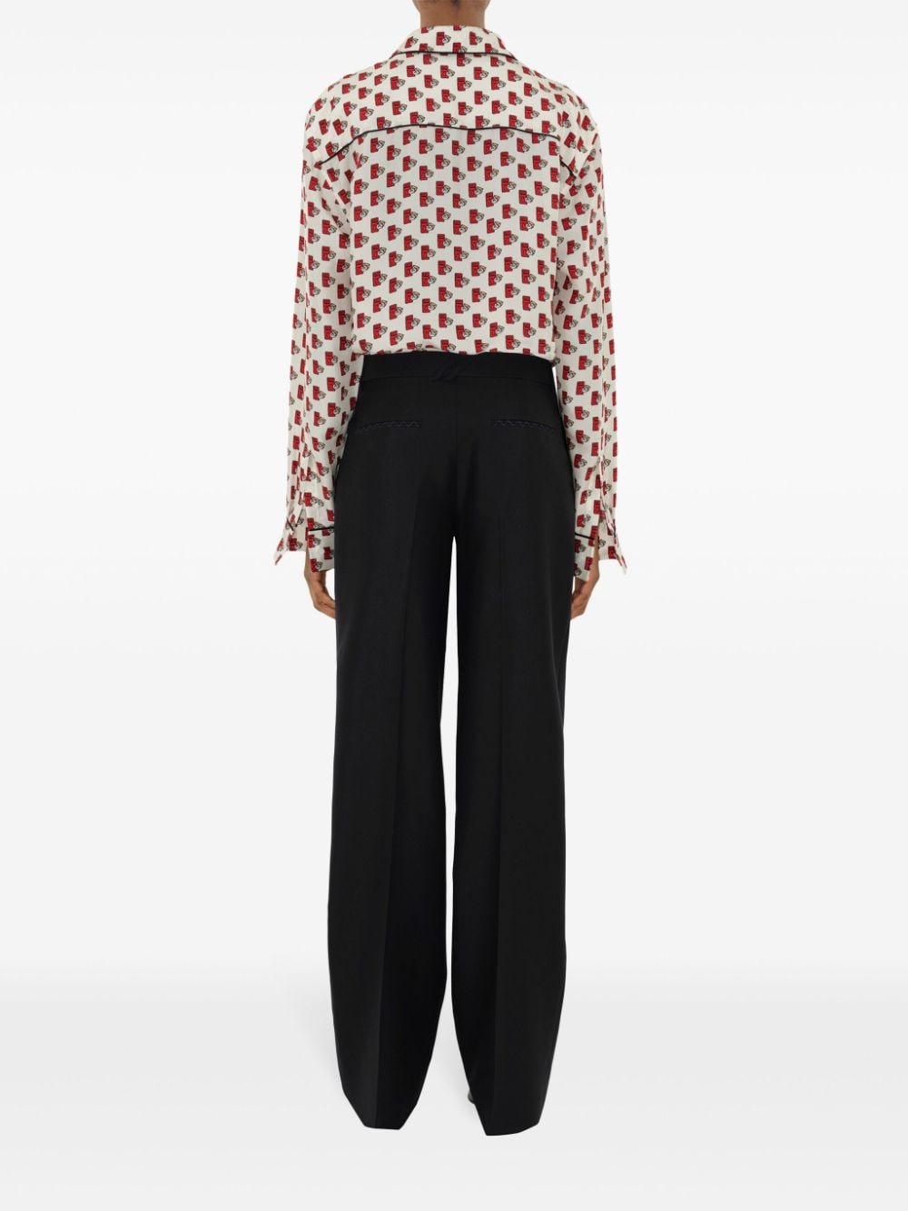 Cheap Burberry graphic-print silk shirt Women