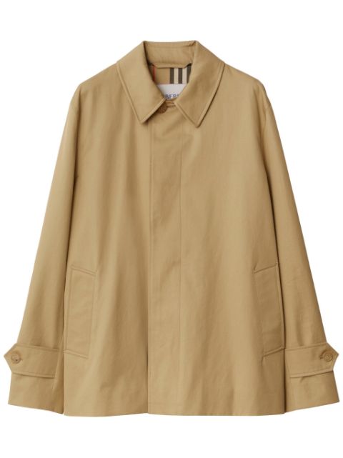 Cheap Burberry single-breasted cotton car coat Women