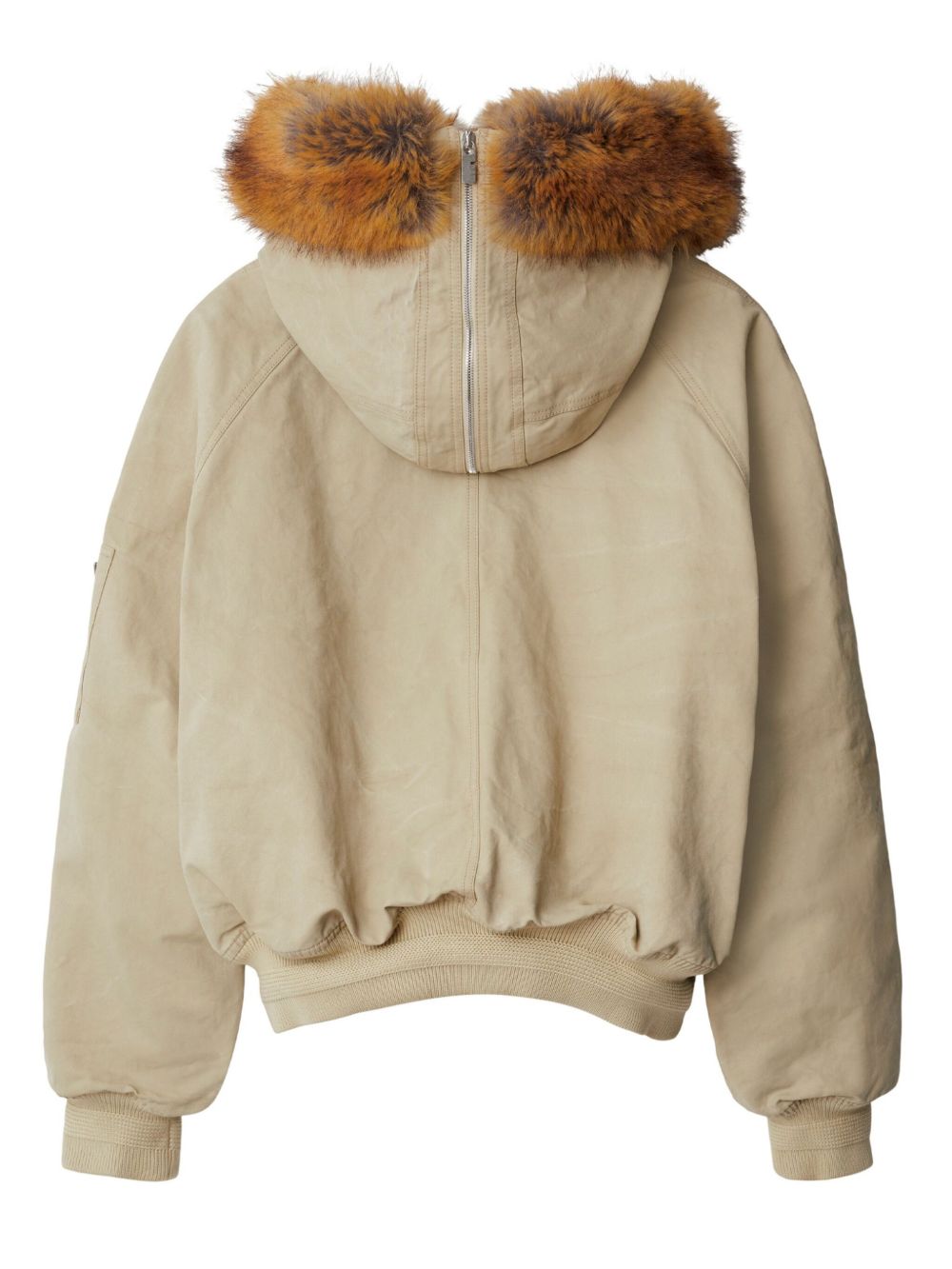 Cheap Burberry faux-fur-hood cotton bomber jacket Men