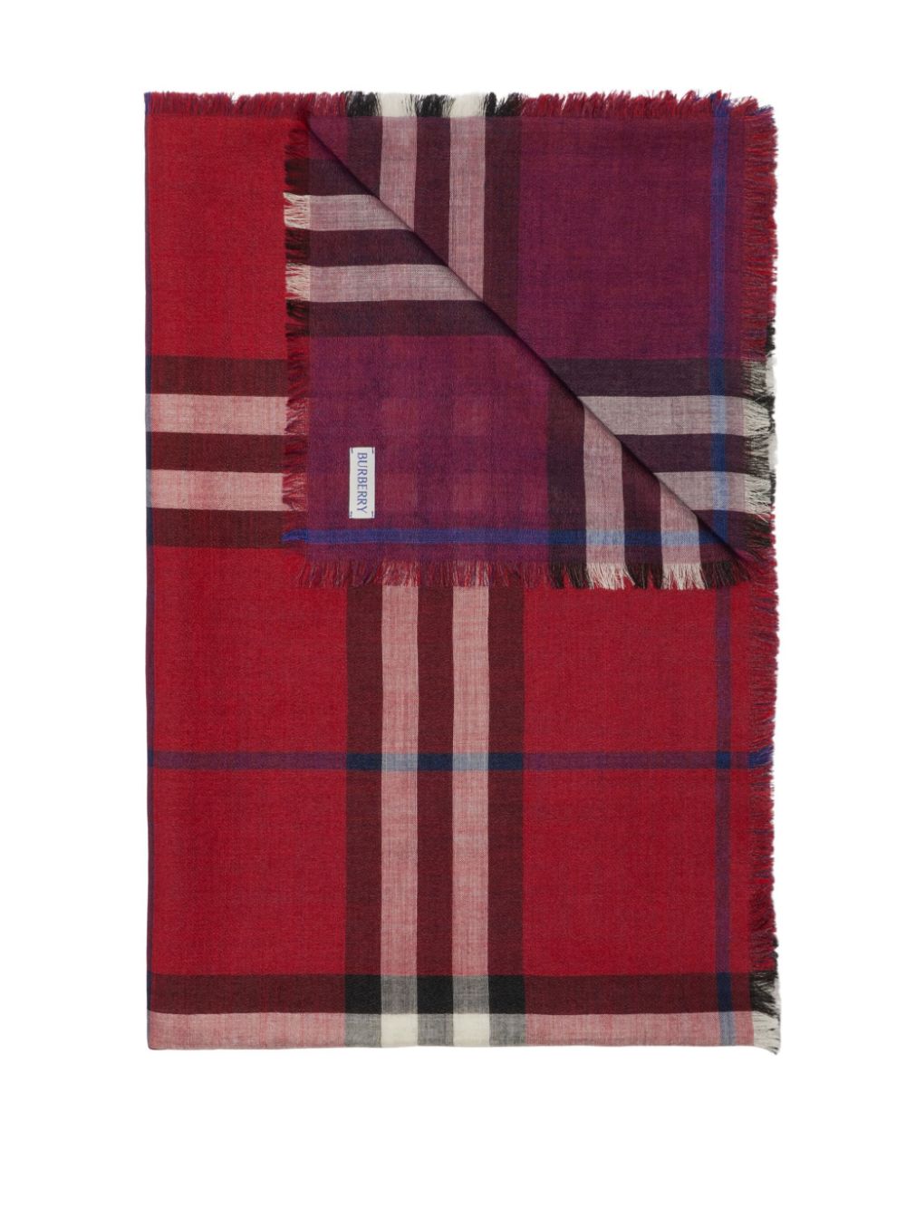 Shop Burberry Reversible Checked Scarf In Red