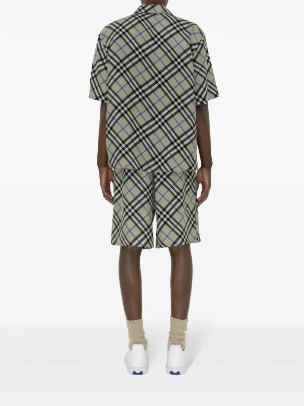 Burberry Nova Check Silk Shirt | Green | FARFETCH EG