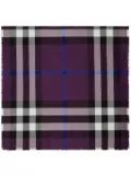 Burberry raw-cut checked scarf - Purple