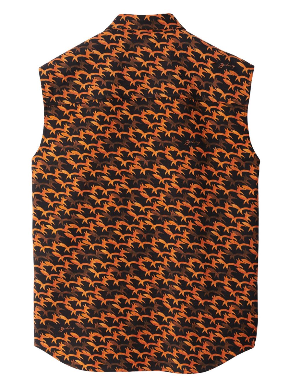 Burberry abstract-print wool sleeveless shirt Men