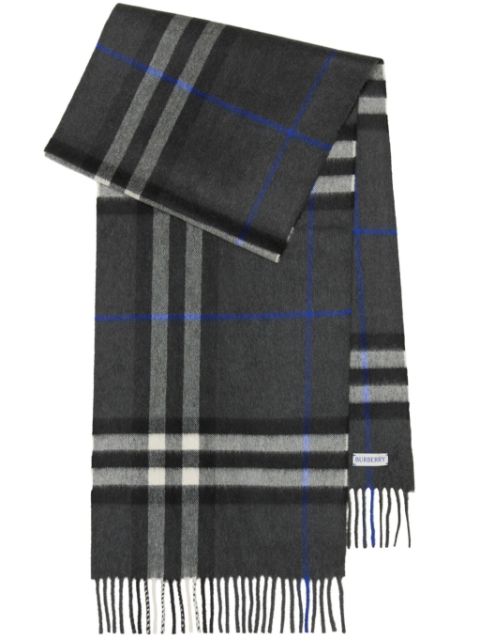 Burberry check-print fringed cashmere scarf Women