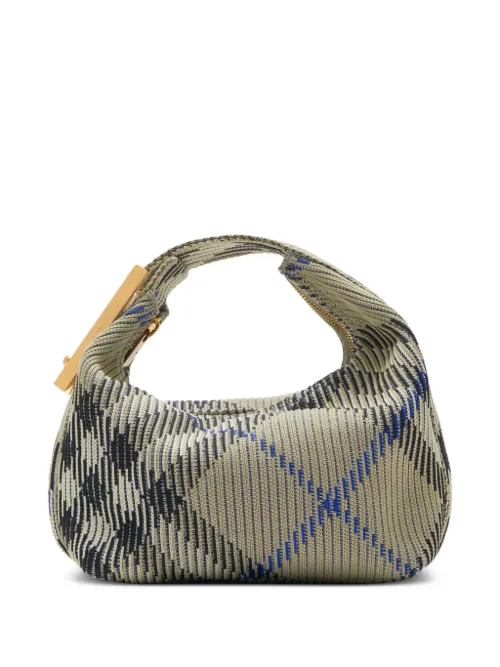 Mini sac à main Peg à carreaux - Burberry - Modalova