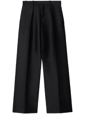 Burberry wide-leg Pleated Trousers | Black | FARFETCH