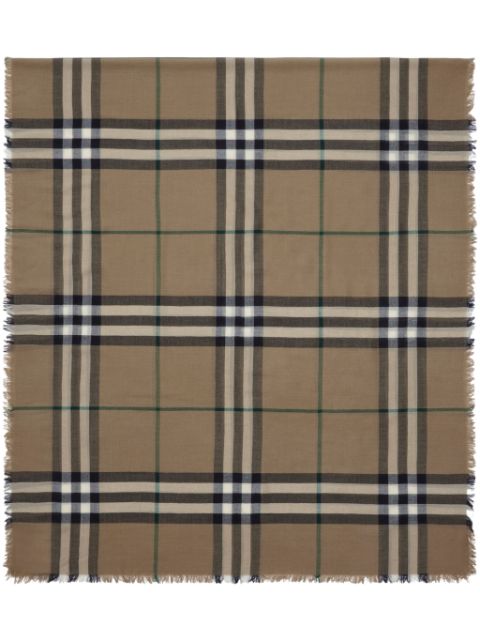 Burberry raw-cut checked wool scarf Men