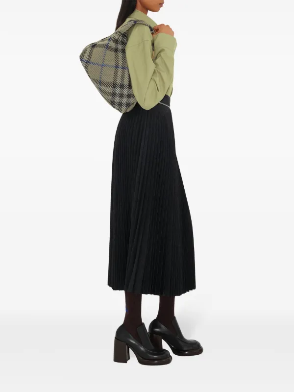 【BURBERRY】ミニペグチェックトートバッグ 8093322B9629 Burberry ペグミニバーバリーチェックトートバッグ (Burberry
