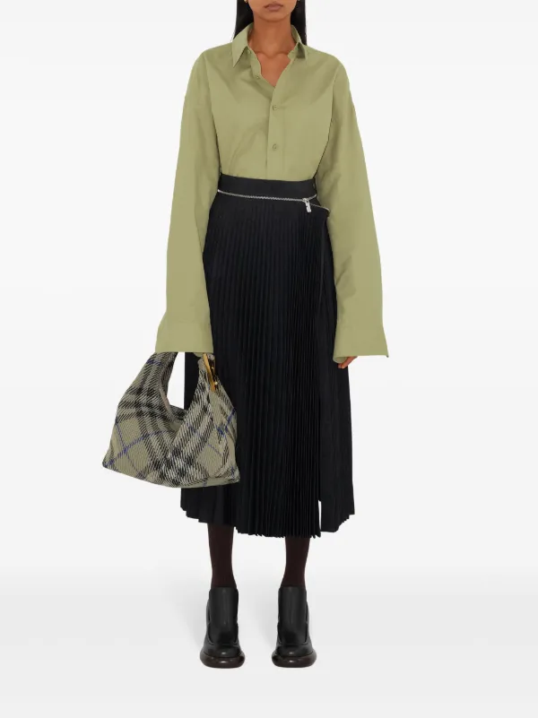 Burberry Medium Peg Checked Tote Bag | Neutrals | FARFETCH
