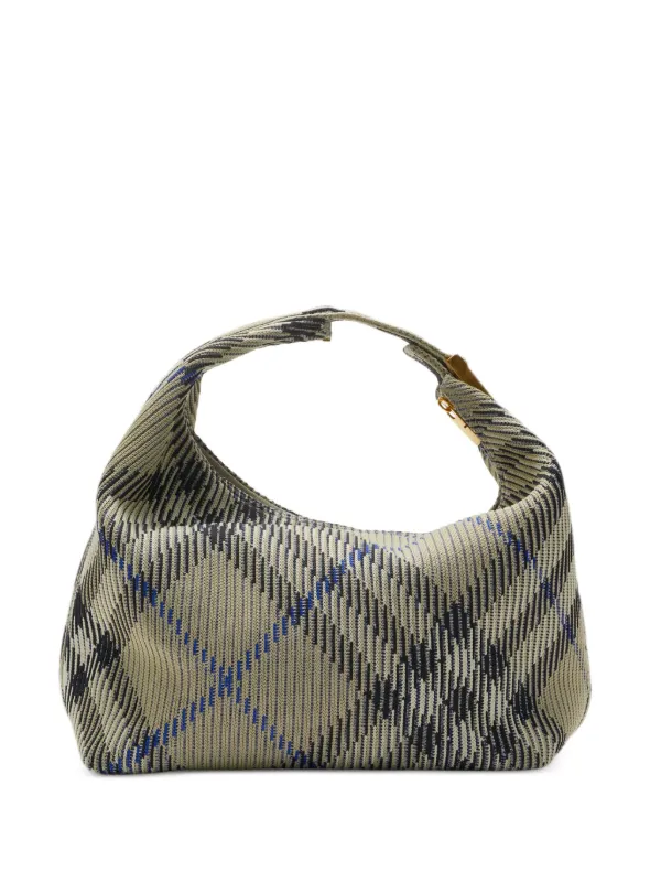【関税込み】BURBERRY MEDIUM PEG HANDBAG Burberry Medium Peg check-pattern Shoulder Bag | Green