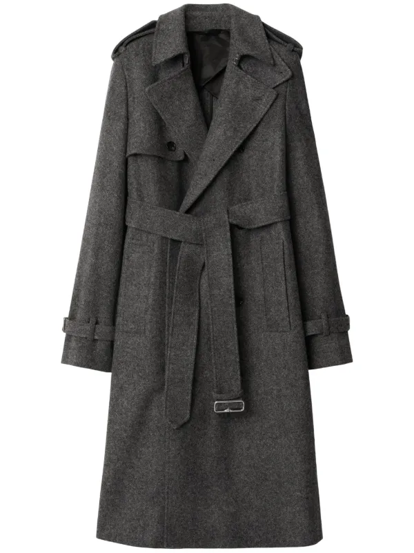 Burberry Trench Burberry Gray Wool Coat Grey Wool Coat Burberry