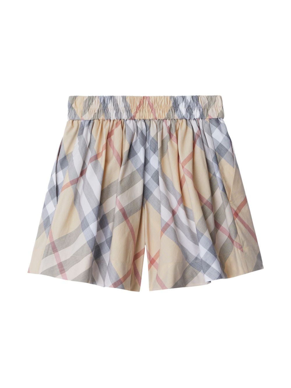 Shop Burberry Checked Cotton Shorts In Neutrals