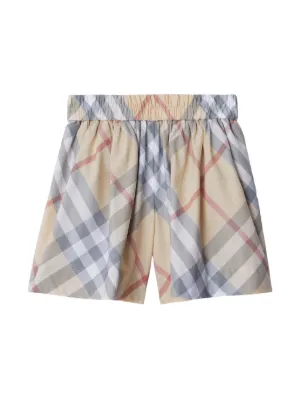 Burberry Kids Halford Check Print Shorts | Neutrals | FARFETCH