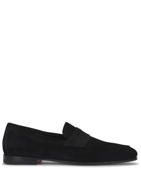 Santoni suede penny loafers