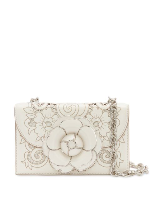 Oscar de la Renta Tro floral-appliqué shoulder bag