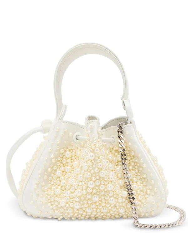 Oscar de la Renta O Handle Leather Mini Bag in Neutrals