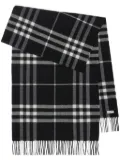 Burberry check-print fringed cashmere scarf - Black