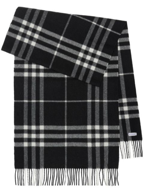 Burberry check-print fringed cashmere scarf Women