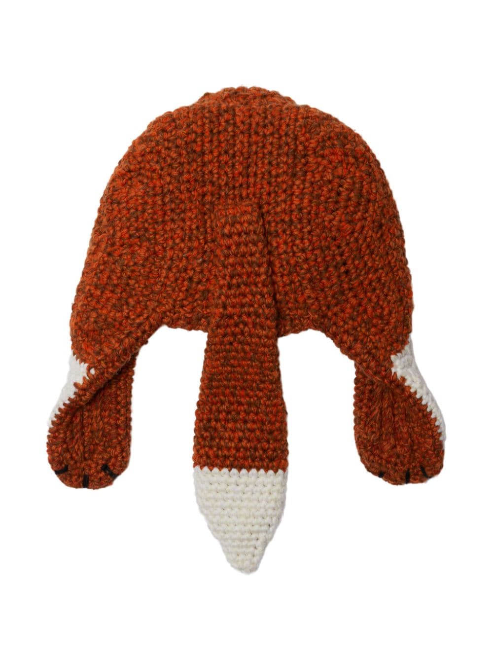 Shop Burberry Fox Chunky-knit Beanie In Orange