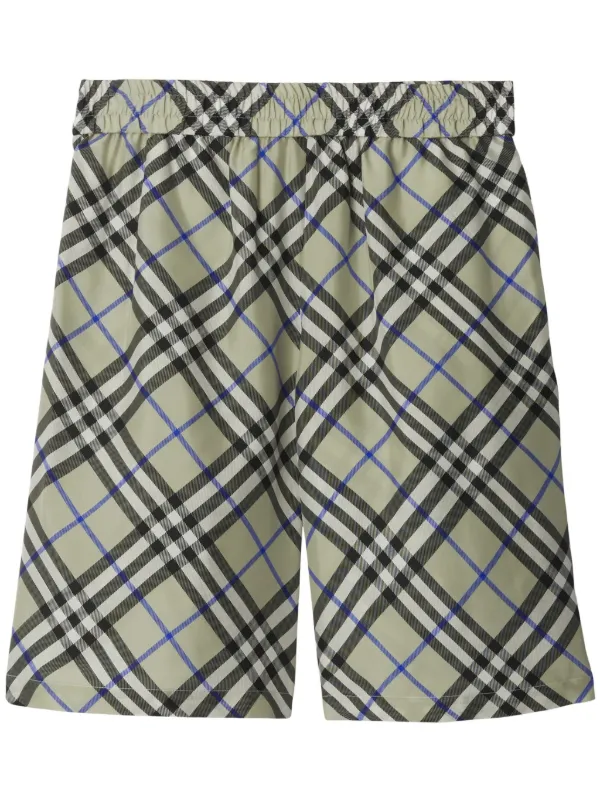 Burberry Nova Check Silk Shorts Green FARFETCH AZ