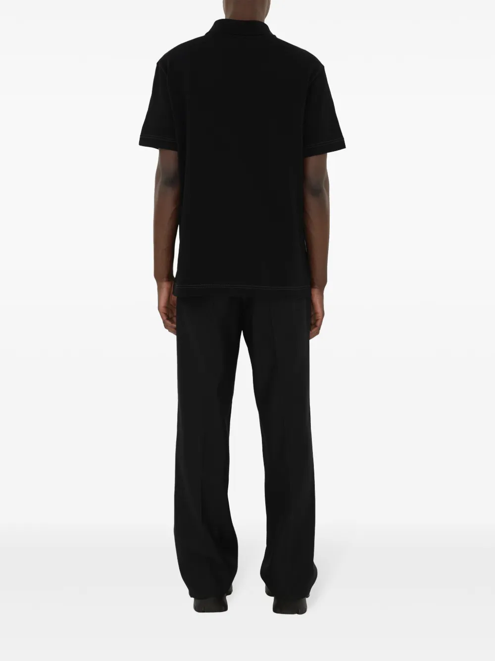 Burberry Katoenen poloshirt met geborduurd logo Zwart