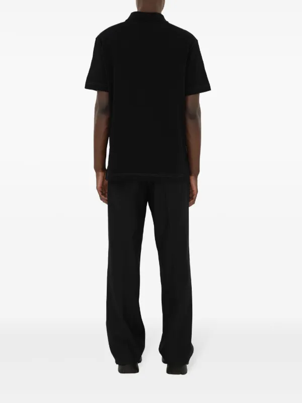 Burberry logo-embroidered Cotton Polo Shirt | Black