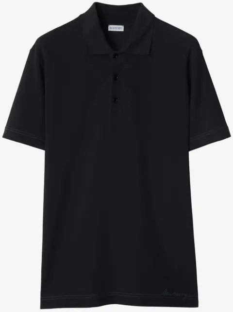 Burberry logo-embroidered cotton polo shirt