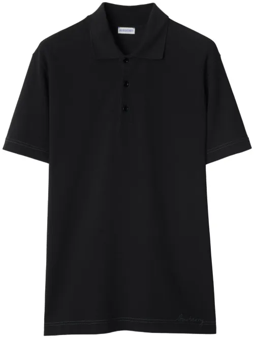 Polo en coton à logo brodé - Burberry - Modalova