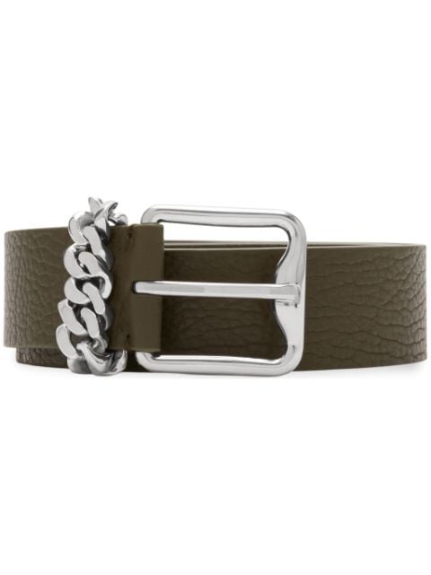 B-buckle leather belt