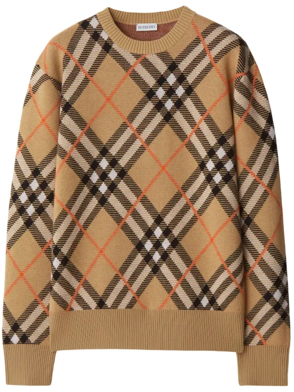 Burberry Nova Check long sleeve Jumper Brown FARFETCH IE