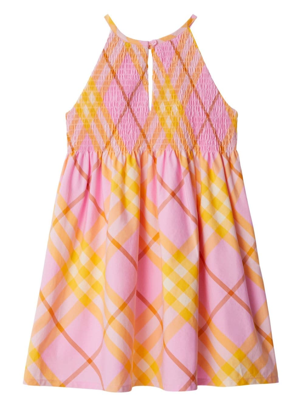 Shop Burberry Check Cotton Dress In Pink