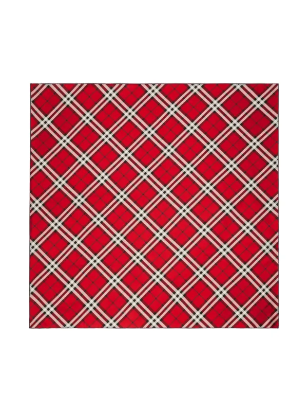 Burberry チェック シルクスカーフ | レッド | FARFETCH JP