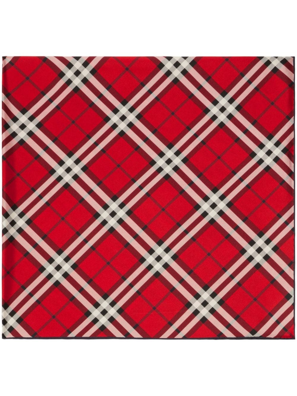Burberry Checked Silk Scarf In Red