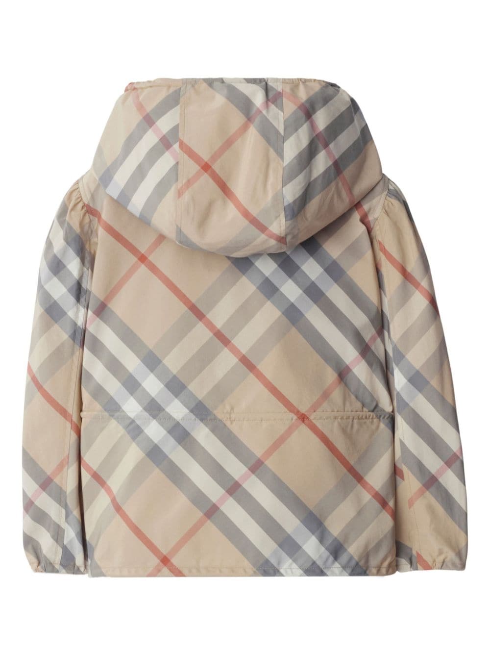 Shop Burberry Check-pattern Hooded Jacket In Neutrals