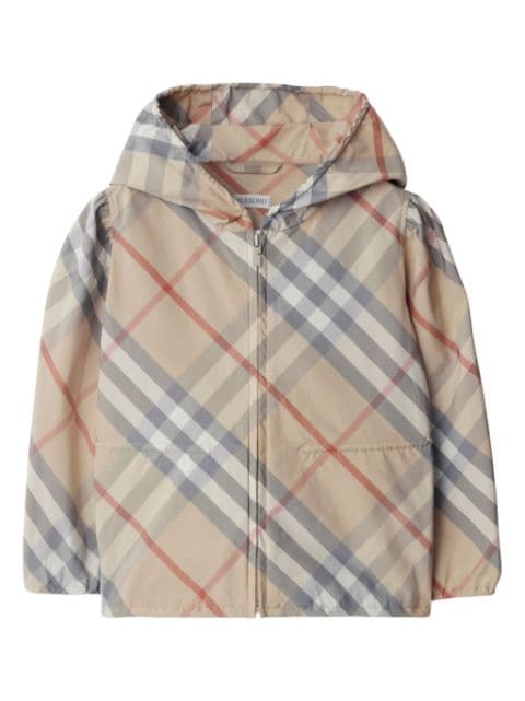 Burberry Kids check-pattern hooded jacket 