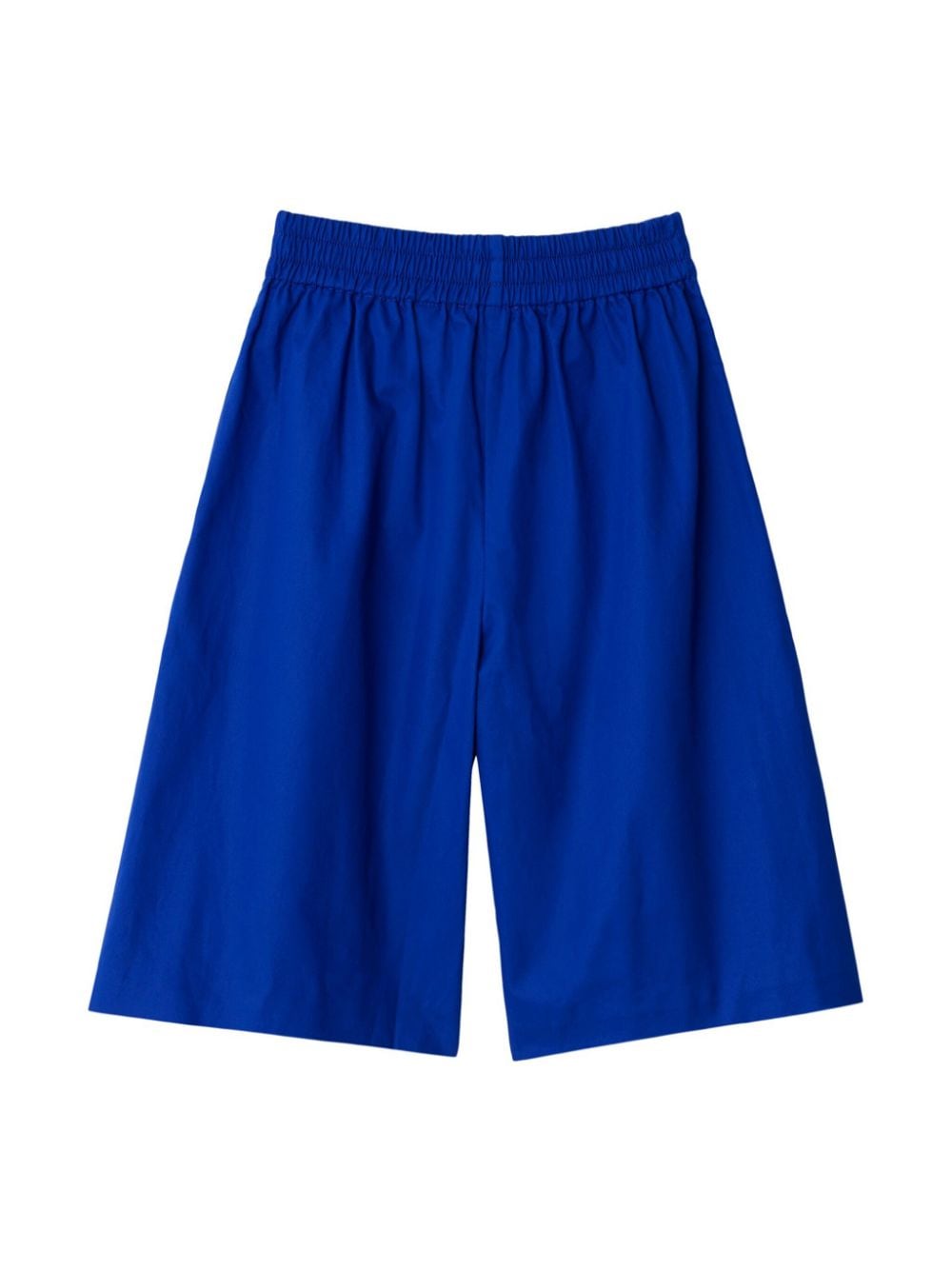 Shop Burberry Pleated Cotton Shorts In Blue