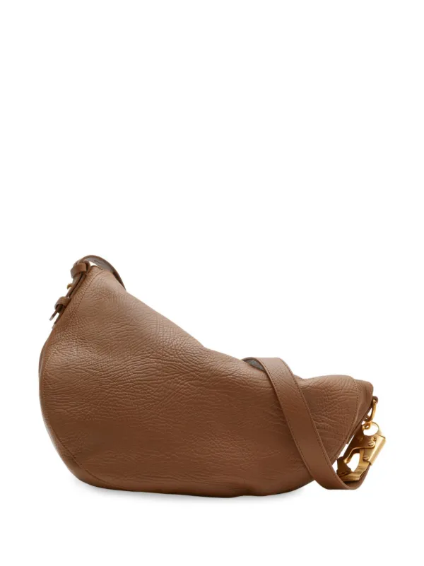 Burberry Medium Knight Leather Shoulder Bag | Brown | FARFETCH