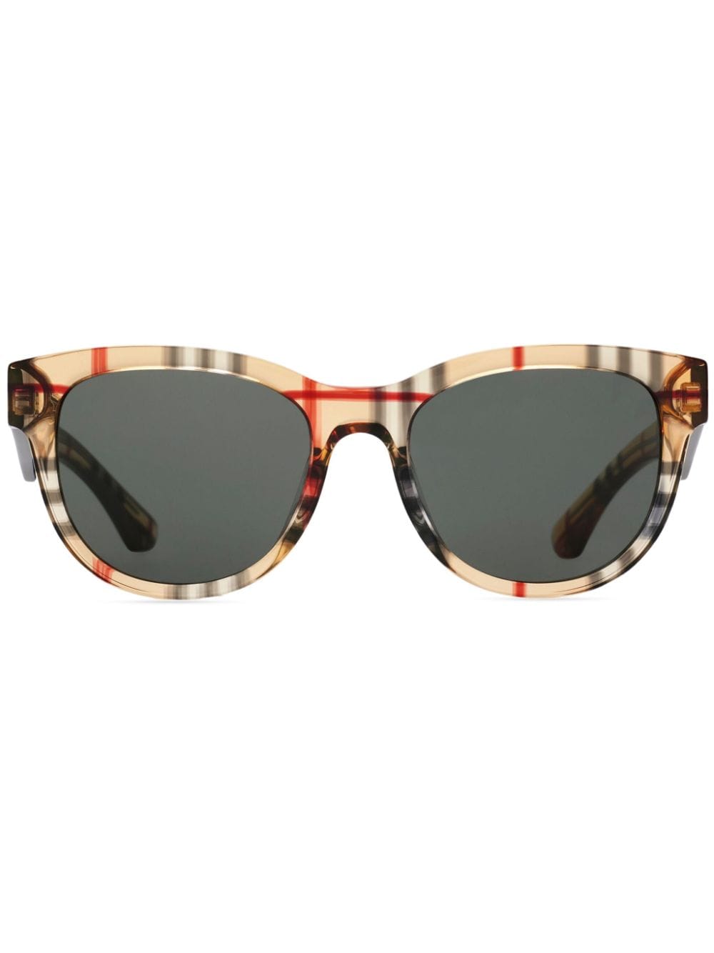 Shop Burberry Vintage Check Round-frame Sunglasses In Neutrals