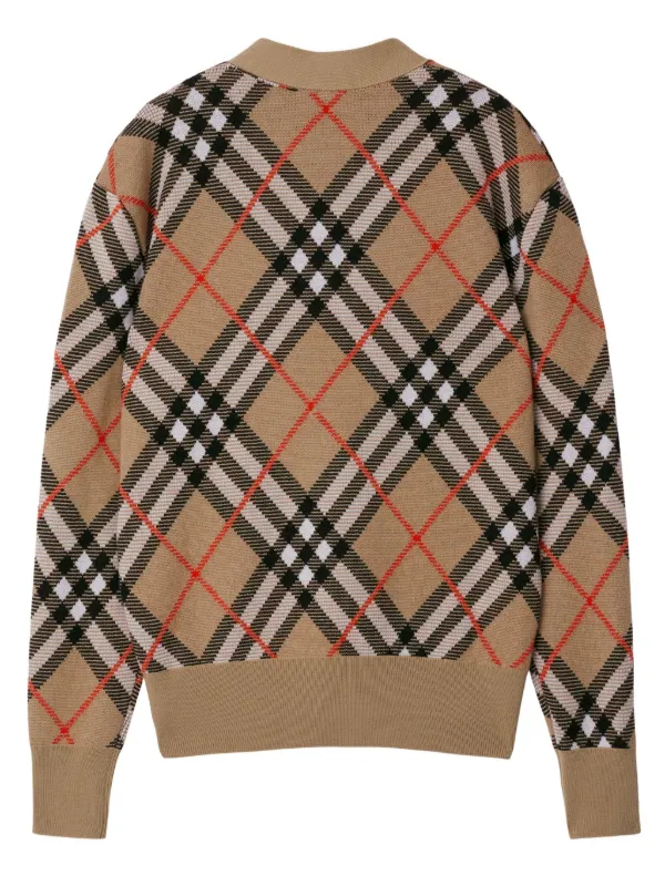 Burberry Check wool blend Cardigan Brown FARFETCH TR