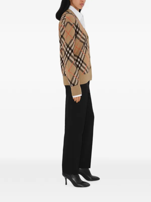 BURBERRY チェック柄カーディガン 12Y Burberry チェック カーディガン | ブラウン | FARFETCH JP