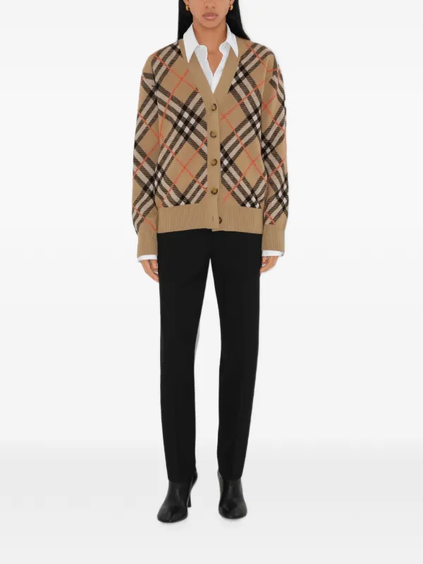Burberry チェック カーディガン | ブラウン | FARFETCH JP