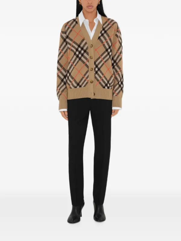 Burberry Checked Cardigan | Brown | FARFETCH