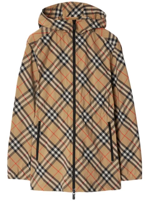 Burberry Nova Check hooded coat Women