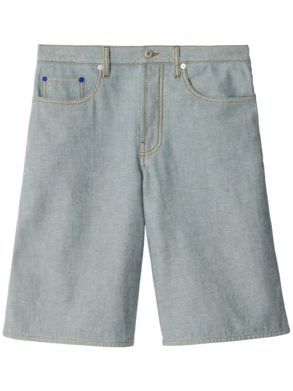 【関税&送料込】Burberry Embroidered Poplin Shorts Burberry check-print Shorts | Neutrals | FARFETCH