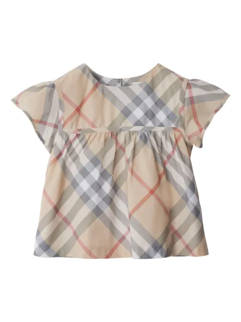 Burberry Kids Nova Check cotton peplum blouse