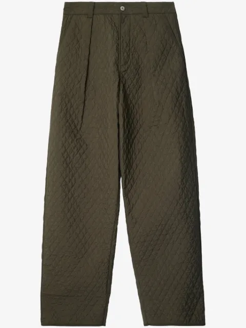 Burberry diamond-quilted pleat-detailing trousers