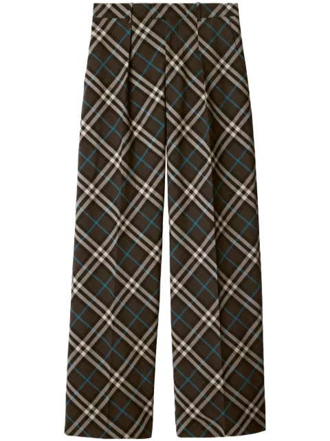 Burberry check-pattern pressed-crease trousers Men