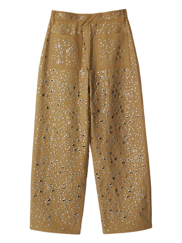 【関税&送料込】Burberry Embroidered Poplin Pant Floral silk pajama pants in green - Burberry | Mytheresa