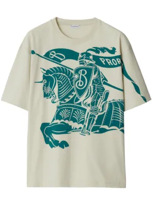 Burberry Equestrian Knight-motif T-shirt | Grey | FARFETCH